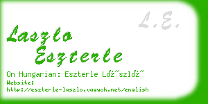 laszlo eszterle business card